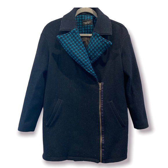 URBAN OUTFITTERS | Urban Renewal Coat Vintage Wool Blend Houndstooth Medium - Picture 1 of 6